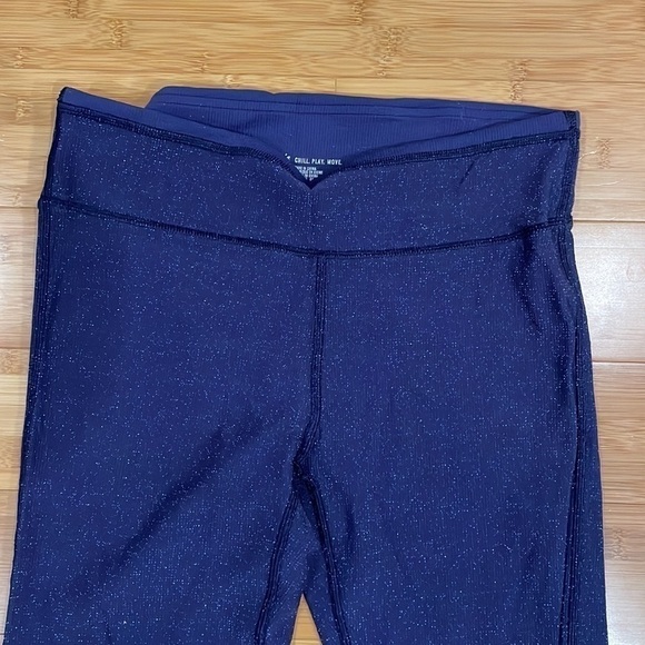Aerie Purple Sparkly Leggings Large - Picture 2 of 8